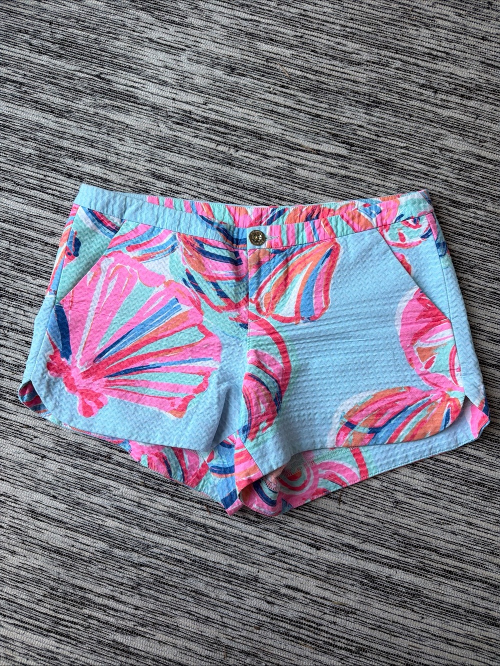 Lilly Pulitzer Women’s Adie Textured Shorts Size 0 Seashell on the Rocks Blue